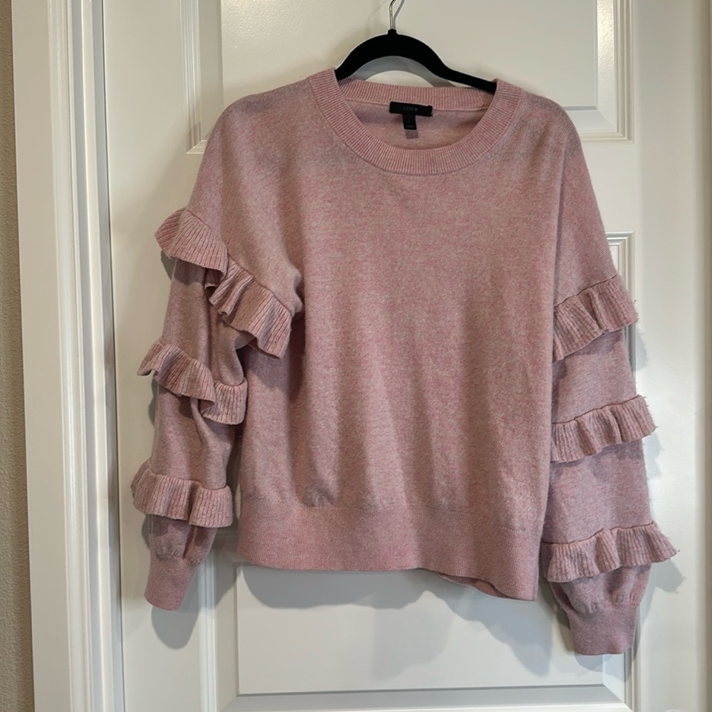 Pink Ruffle Sleeve Sweater - Picture 2 of 4